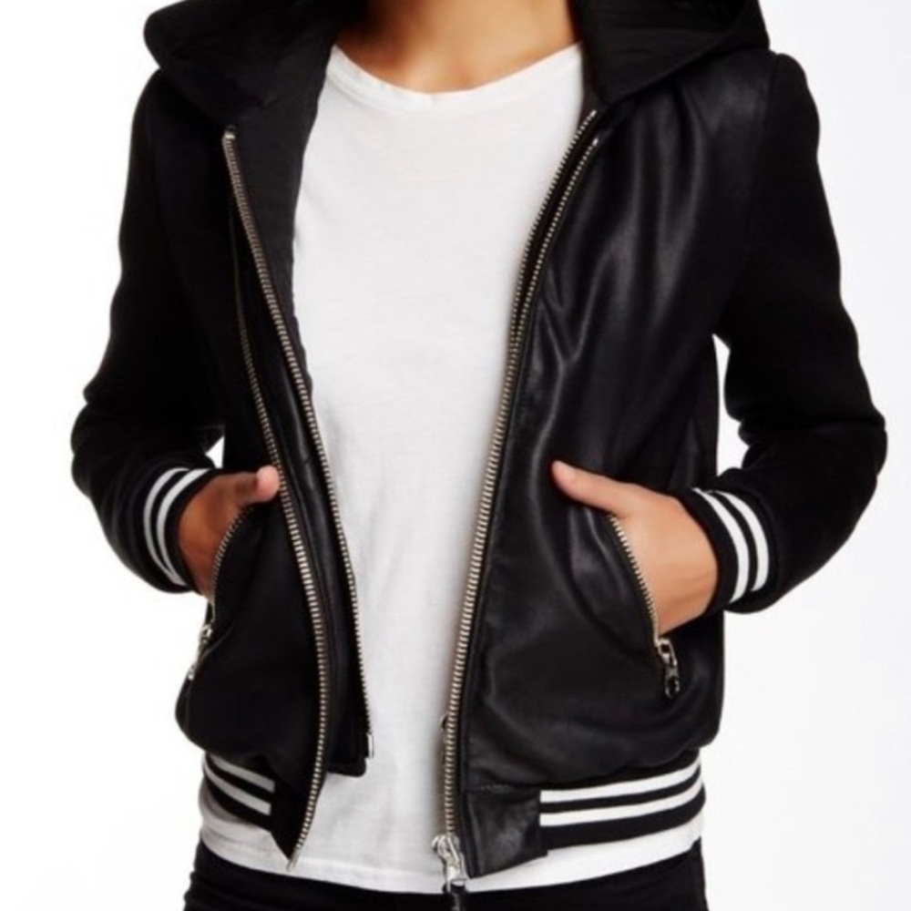 Mackage Nolly Leather Jacket w/Removable Hood